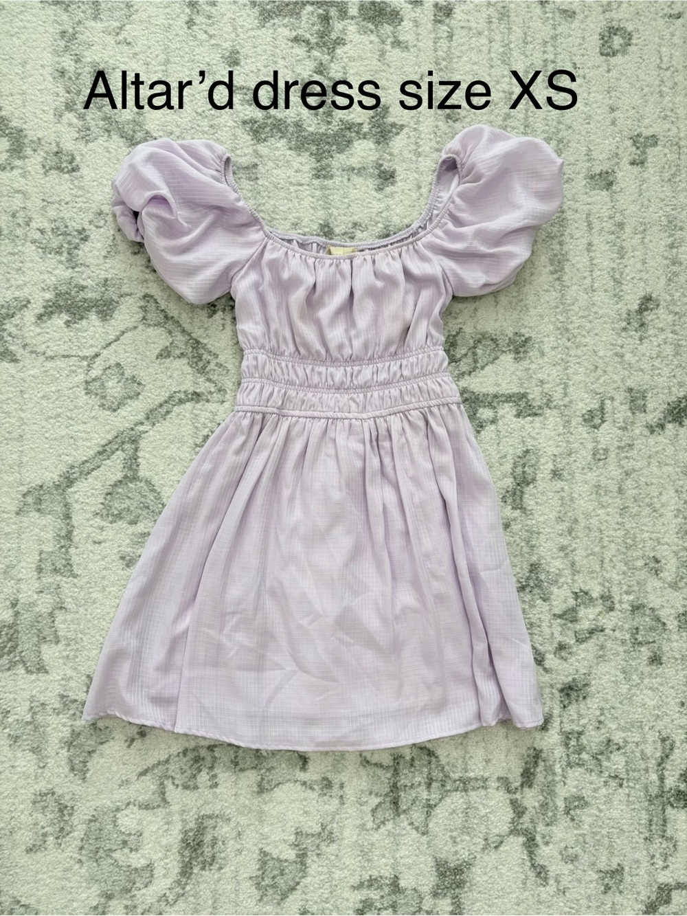 Altar'd State Women’s Lilac Puff Sleeve Smock Mini Dress Size XS